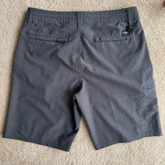 O’Neill Mens Hybrid Shorts Size 34 Gray Plaid Crossover Stretch Casual Surf - Picture 6 of 9